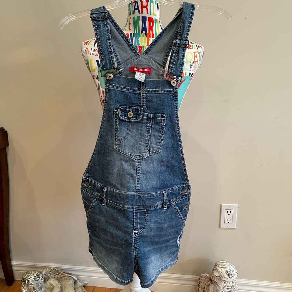 UNIONBAY Blue Denim Overall Shorts